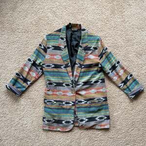 Vintage Tracy Evans Striped Wool Blend Blazer